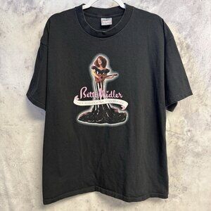 Vintage Bette Midler T Shirt Mens XL Black Y2K 90s Singer All Sports